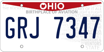 OH license plate GRJ7347