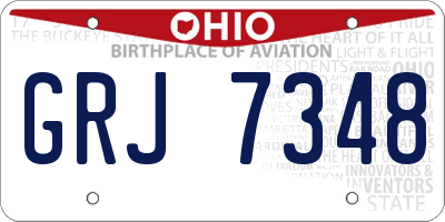 OH license plate GRJ7348