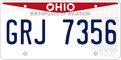 OH license plate GRJ7356