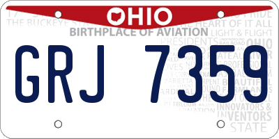 OH license plate GRJ7359