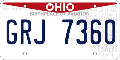 OH license plate GRJ7360