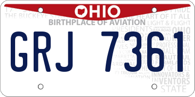 OH license plate GRJ7361