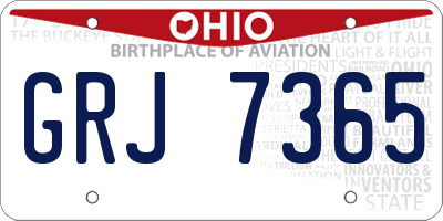 OH license plate GRJ7365