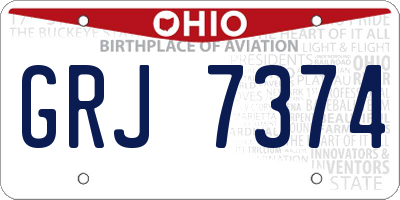 OH license plate GRJ7374
