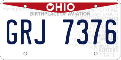 OH license plate GRJ7376
