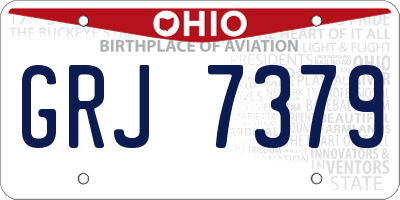 OH license plate GRJ7379