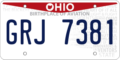 OH license plate GRJ7381