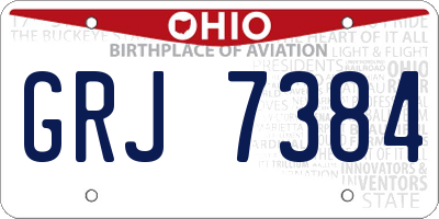 OH license plate GRJ7384