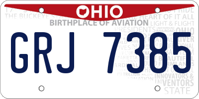 OH license plate GRJ7385