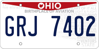 OH license plate GRJ7402