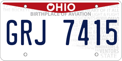 OH license plate GRJ7415