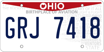 OH license plate GRJ7418