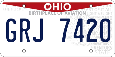 OH license plate GRJ7420