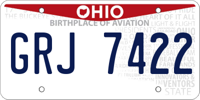 OH license plate GRJ7422