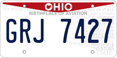 OH license plate GRJ7427