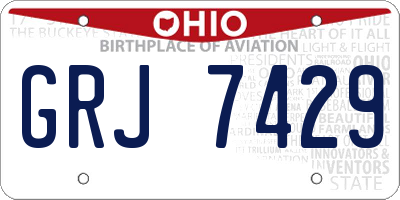 OH license plate GRJ7429