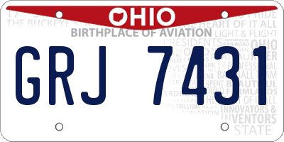OH license plate GRJ7431