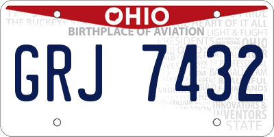 OH license plate GRJ7432