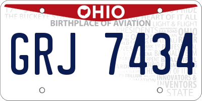 OH license plate GRJ7434