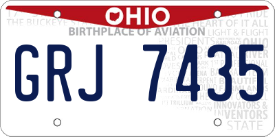 OH license plate GRJ7435
