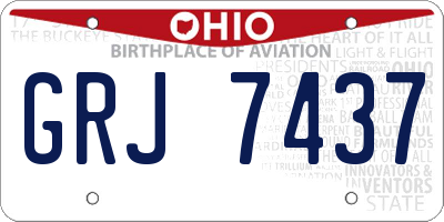 OH license plate GRJ7437