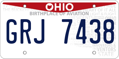 OH license plate GRJ7438