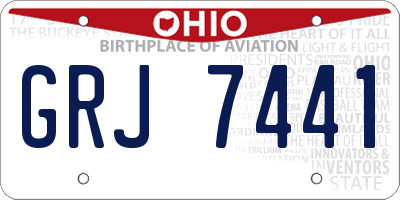 OH license plate GRJ7441