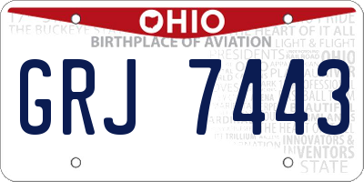 OH license plate GRJ7443
