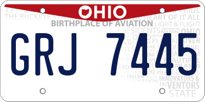 OH license plate GRJ7445