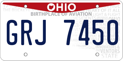 OH license plate GRJ7450