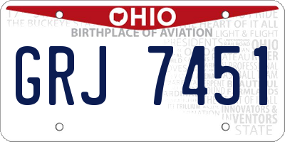 OH license plate GRJ7451