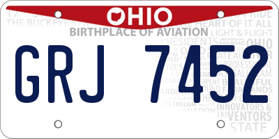 OH license plate GRJ7452
