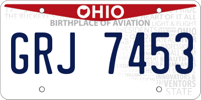 OH license plate GRJ7453