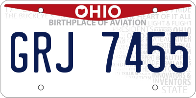 OH license plate GRJ7455
