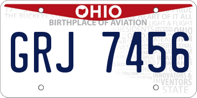 OH license plate GRJ7456