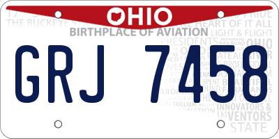 OH license plate GRJ7458