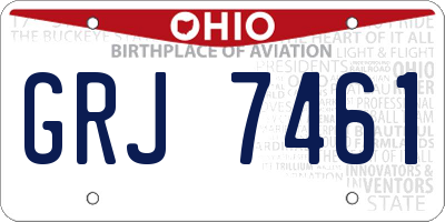 OH license plate GRJ7461