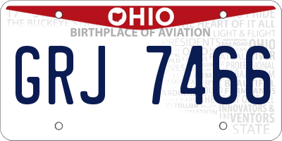 OH license plate GRJ7466