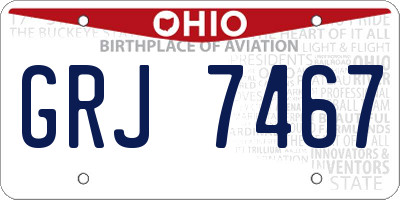 OH license plate GRJ7467