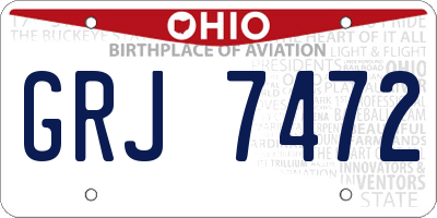 OH license plate GRJ7472