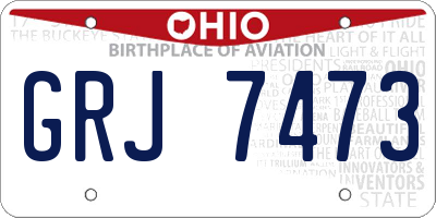 OH license plate GRJ7473