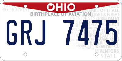 OH license plate GRJ7475