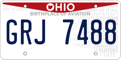 OH license plate GRJ7488