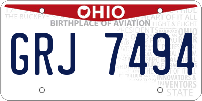 OH license plate GRJ7494