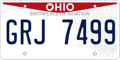 OH license plate GRJ7499