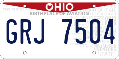 OH license plate GRJ7504
