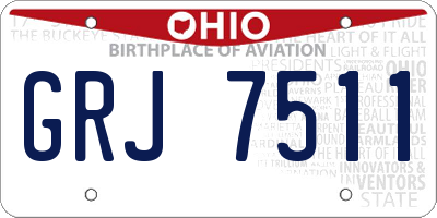 OH license plate GRJ7511
