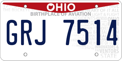 OH license plate GRJ7514