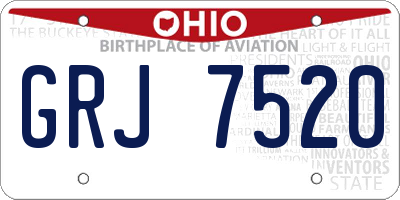 OH license plate GRJ7520