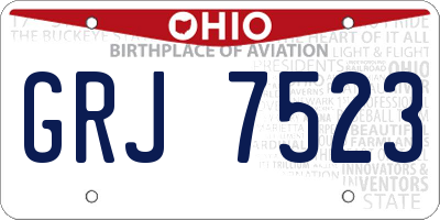 OH license plate GRJ7523